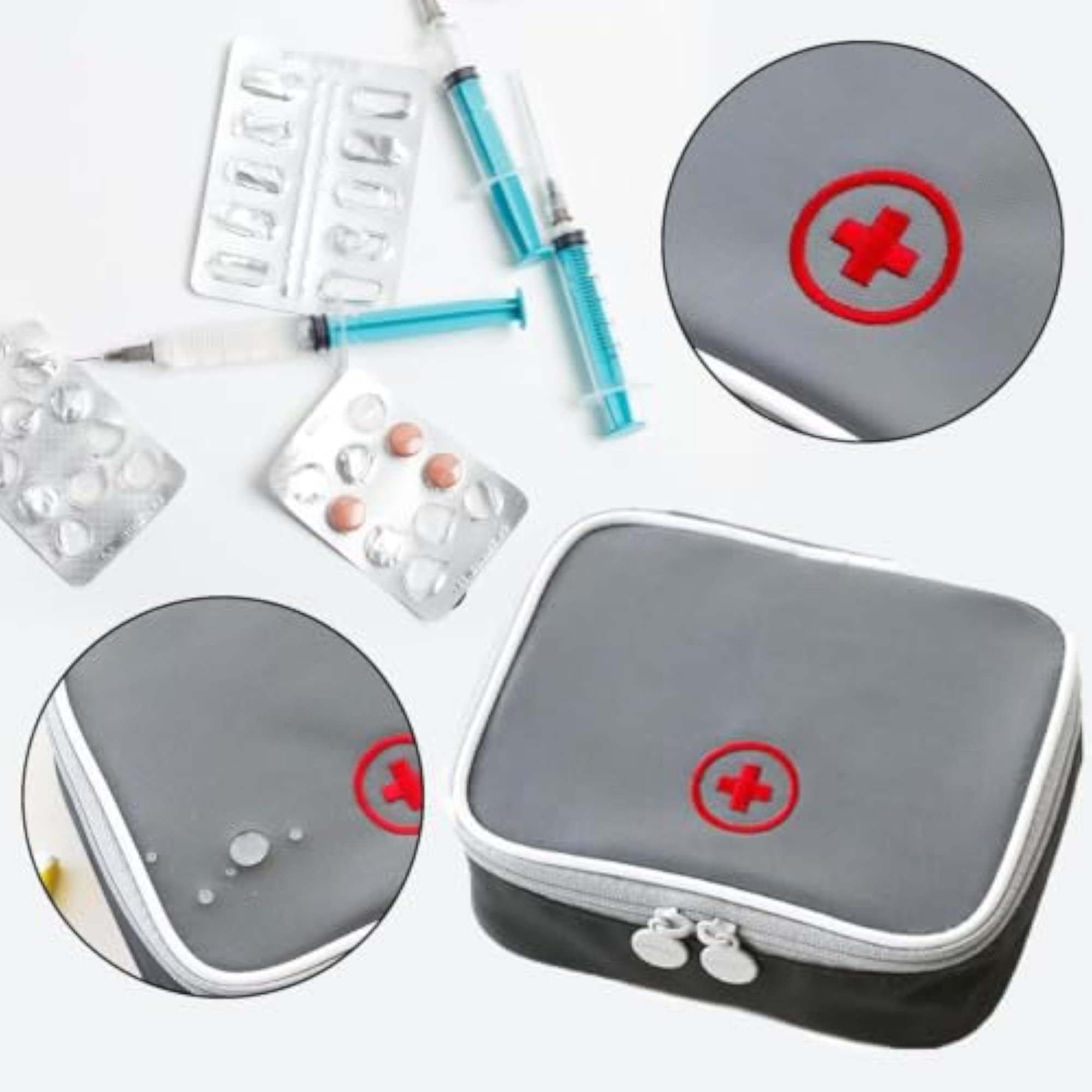 Portable First Aid Kit Bag, Waterproof Medical Storage Pouch